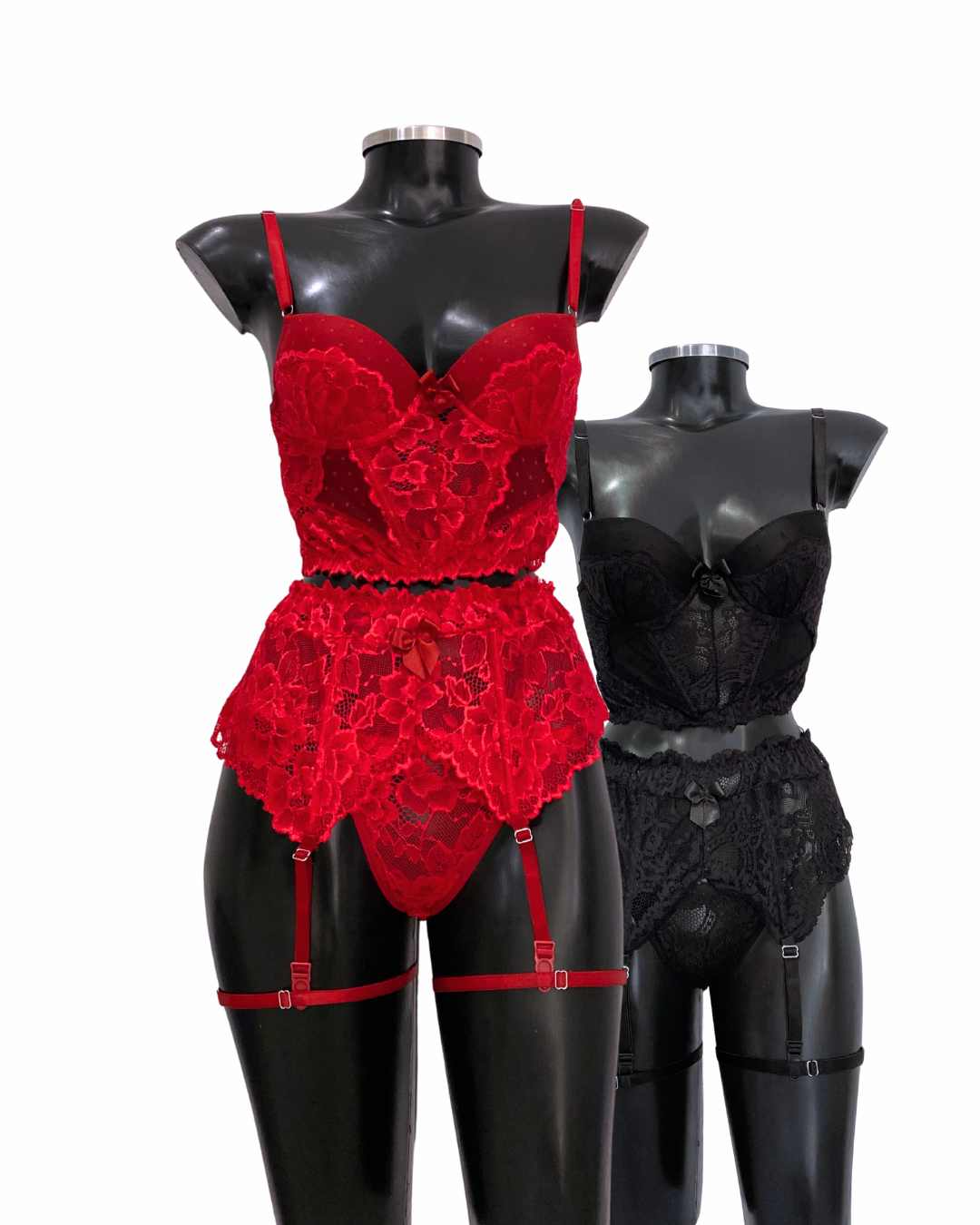 Lingerie Completa Conjunto Bojo Cropped Charlotte Cinta Liga