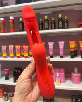 VIBRADOR VAI E VEM COM LINGUA E SUGADOR