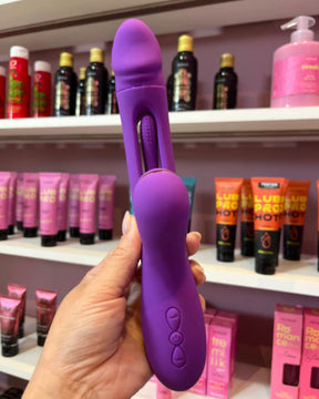 VIBRADOR VAI E VEM COM LINGUA E SUGADOR