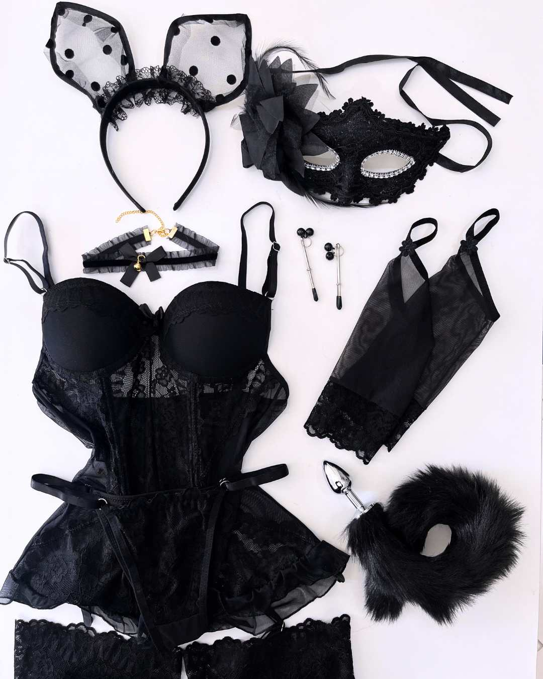 Kit Sado Afrodisíaca Espartilho BDSM